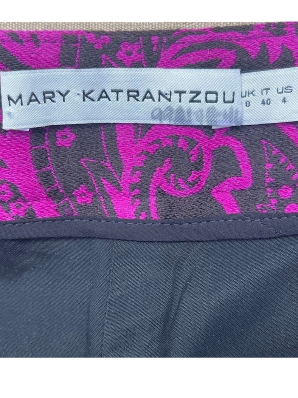 Mary Katrantzou Runway Pink Paisley Jacquard Cropped Flare Pants US 4 - Picture 4 of 7